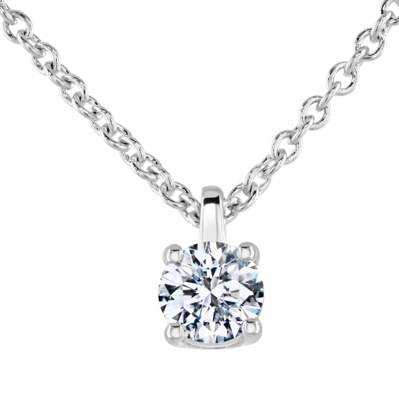 18ct White Gold 0.25ct Lab Grown Diamond Solitaire Necklace sold by C.W. Sellors