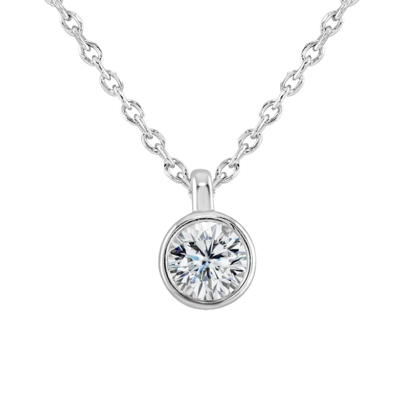 9ct White Gold 0.25ct Lab Grown Diamond Solitaire Necklace sold by C.W. Sellors