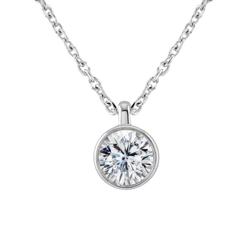9ct White Gold 0.50ct Lab Grown Diamond Solitaire Necklace sold by C.W. Sellors