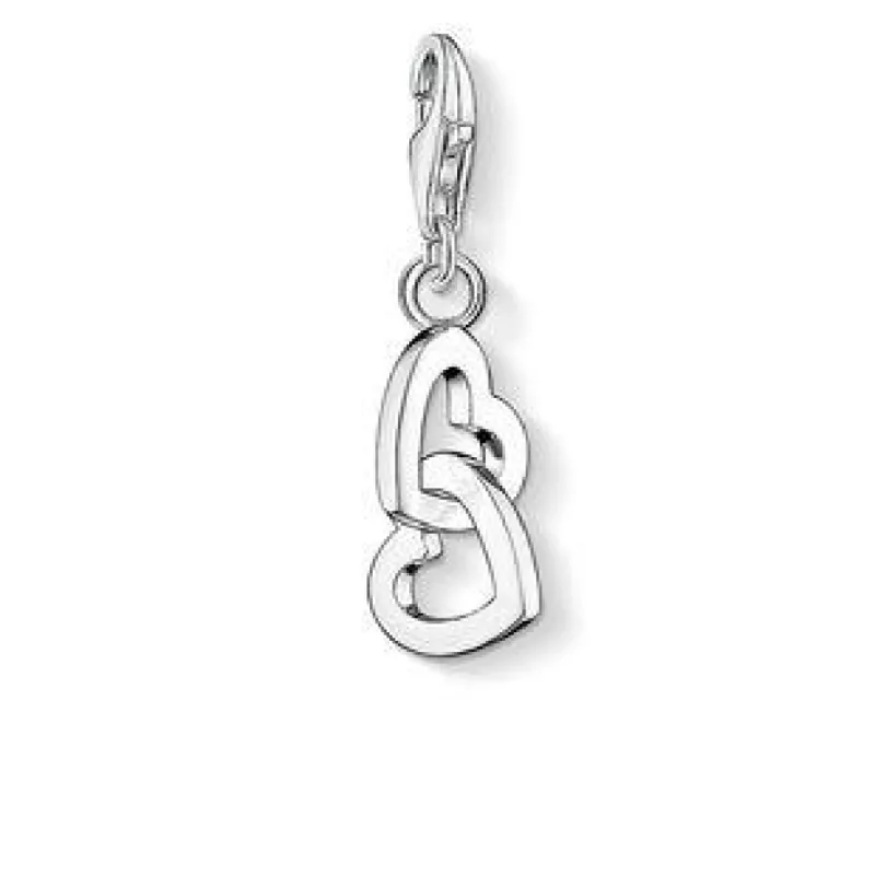 Thomas Sabo Charm Club Sterling Silver Interlocking Hearts Charm sold by C.W. Sellors