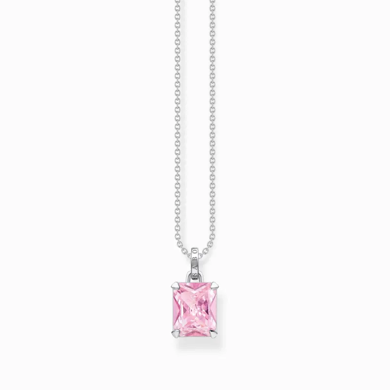 Thomas Sabo Sterling Silver Pink Stones Necklace sold by C.W. Sellors
