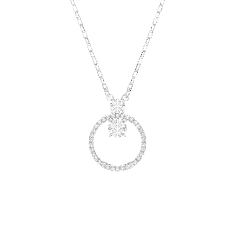 Swarovski Constella Rhodium Plated Pave Crystal Necklace sold by C.W. Sellors