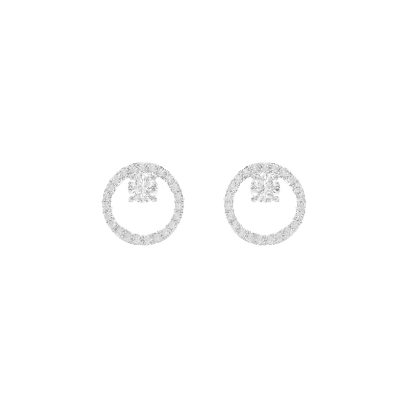 Swarovski Constella Rhodium Plated Pave Crystal Earrings sold by C.W. Sellors