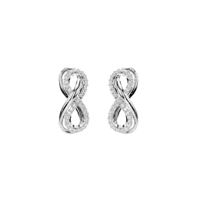 Swarovski Hyperbola Rhodium Plated Crystal Infinity Earrings D sold by C.W. Sellors