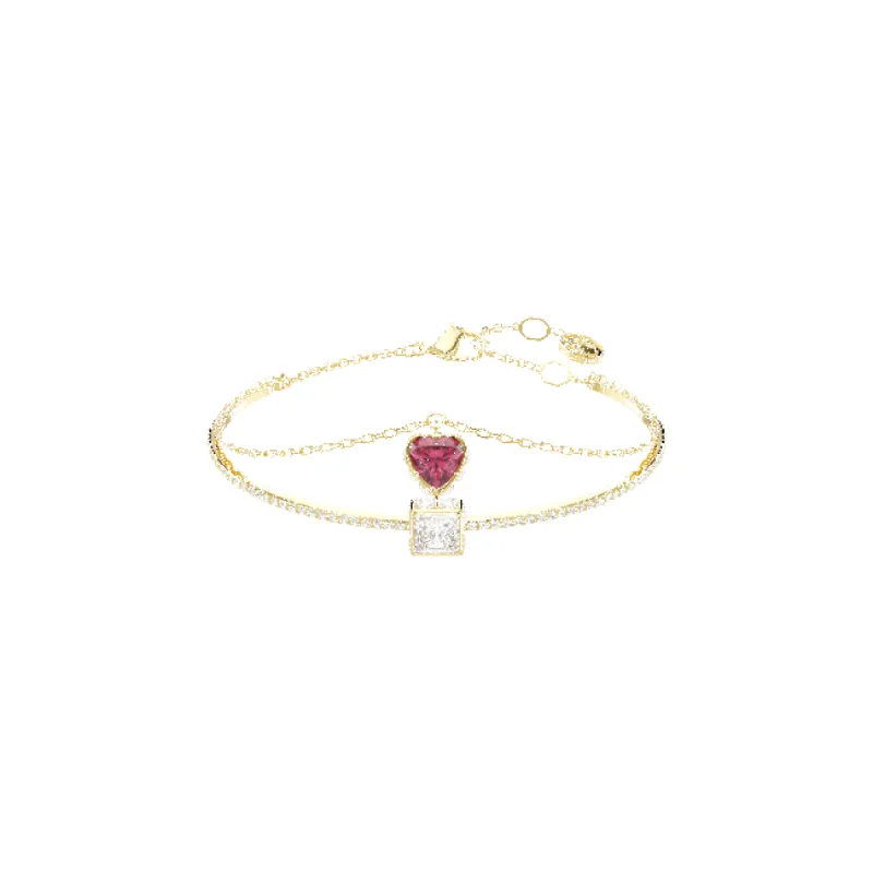 Swarovski Chroma Gold-Tone Plated Crystal Heart Bangle made by Swarovski