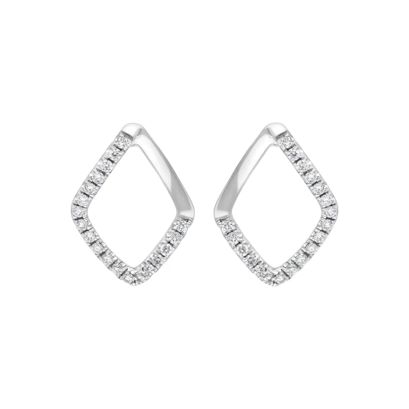 18ct White Gold 0.28ct Diamond Rhombus Earrings sold by C.W. Sellors