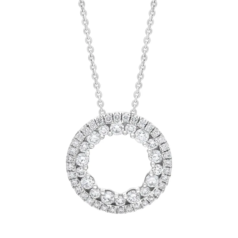 18ct White Gold 0.56ct Diamond Open Circle Necklace sold by C.W. Sellors