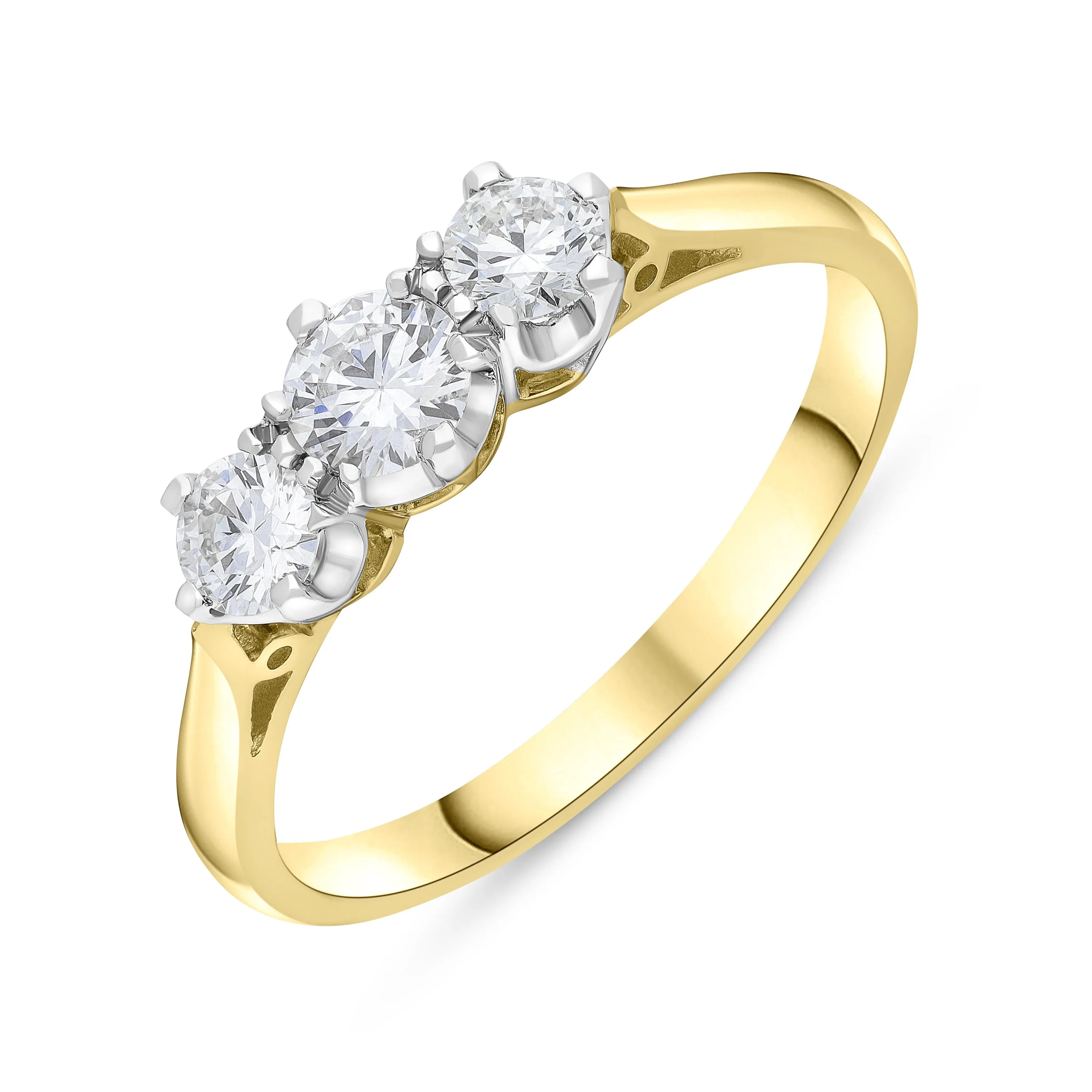 18ct Yellow Gold 0.50ct Diamond Three Stone Ring sold by C.W. Sellors