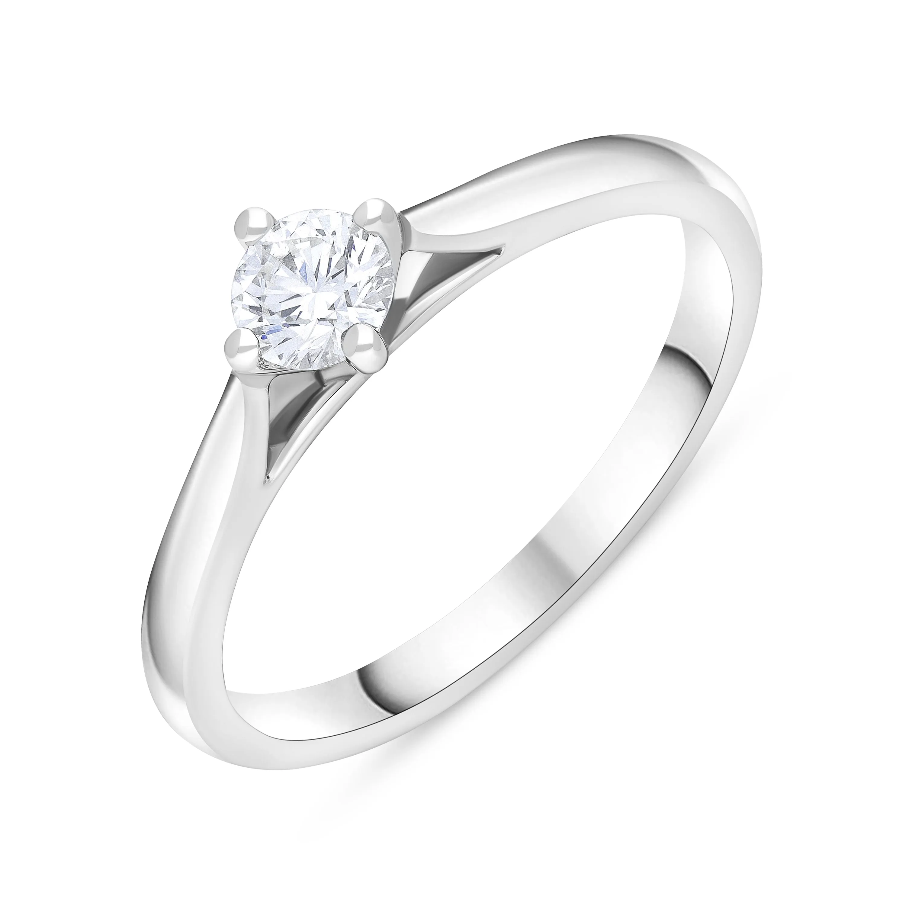 Platinum GIA Certified GVS2 0.30ct Diamond Solitaire Ring sold by C.W. Sellors