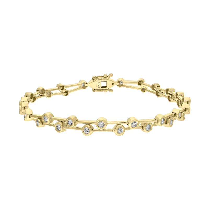 18ct Yellow Gold 0.94ct Diamond Double Row Bubble Bracelet sold by C.W. Sellors