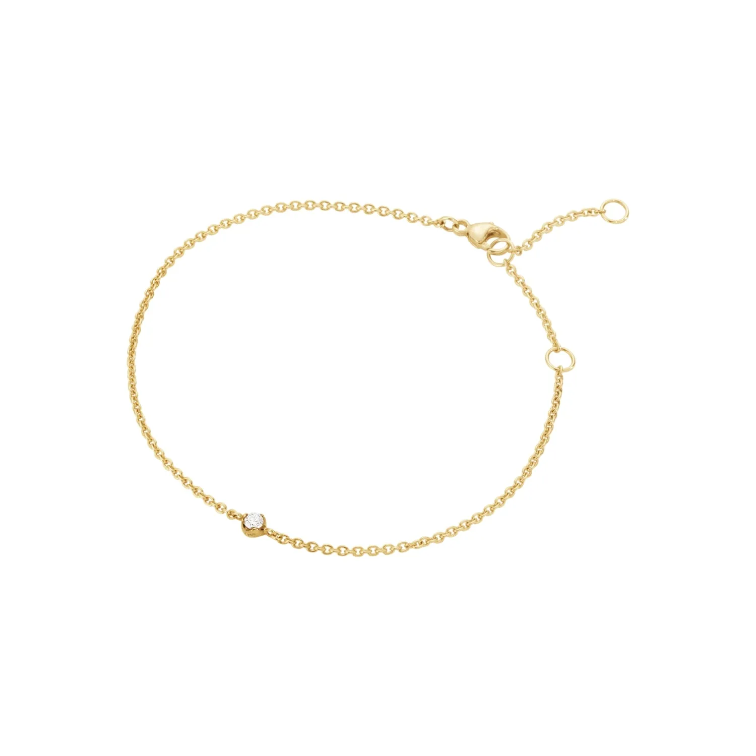 Georg Jensen Signature 18ct Yellow Gold 0.05ct Diamond Chain Bracelet sold by C.W. Sellors