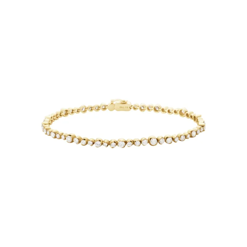 Georg Jensen Signature 18ct Yellow Gold 2.55ct Diamond Tennis Bracelet Medium made by Georg Jensen