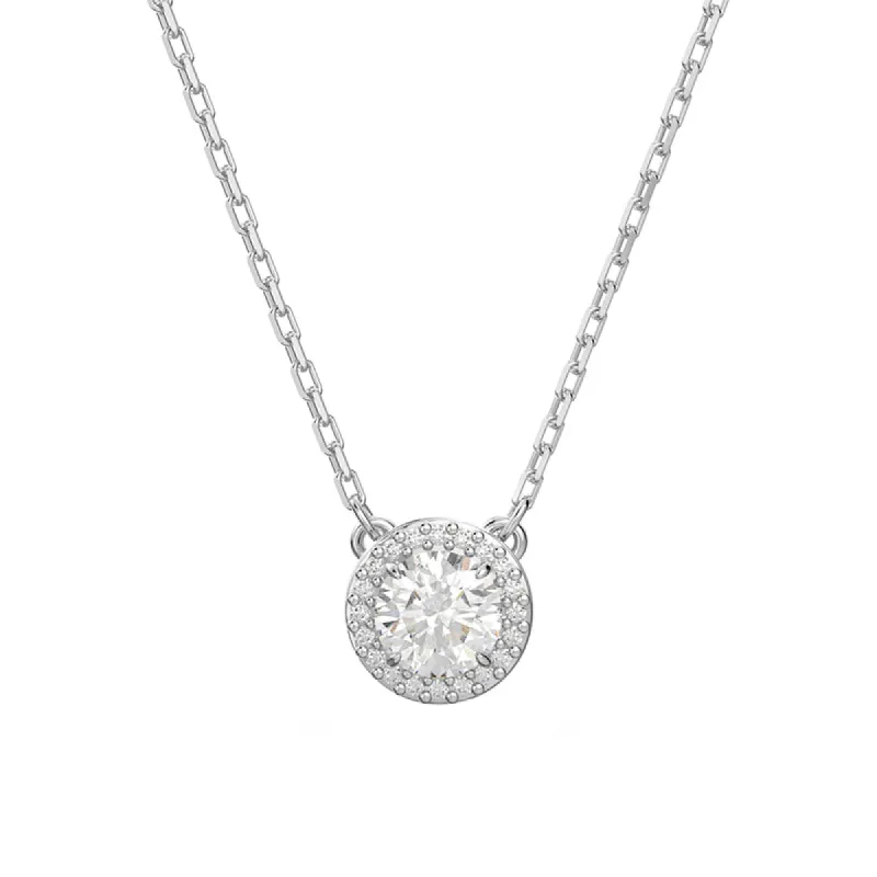 Swarovski Una Angelic Rhodium Plated Crystal Necklace sold by C.W. Sellors