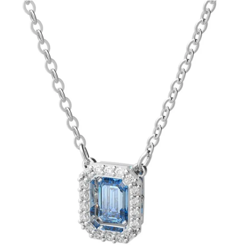 Swarovski Una Rhodium Plated Blue Crystal Necklace sold by C.W. Sellors