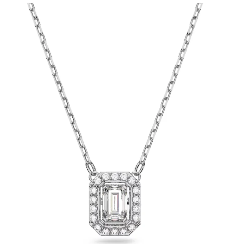Swarovski Una Rhodium Plated Crystal Octagon Necklace sold by C.W. Sellors