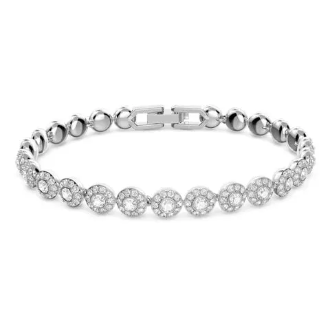 Swarovski Una Angelic Tennis Rhodium Plated Crystal Bracelet sold by C.W. Sellors
