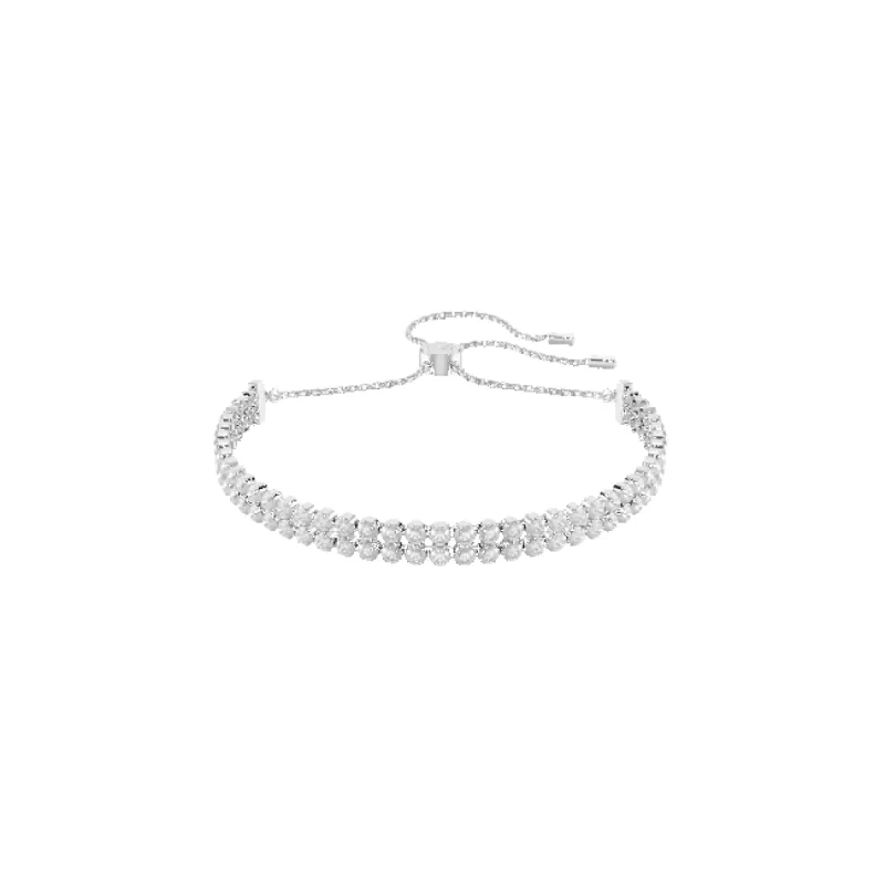 Swarovski Matrix Tennis Rhodium Plated Crystal Bracelet sold by C.W. Sellors
