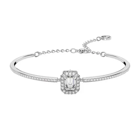 Swarovski Una Rhodium Plated Crystal Bangle sold by C.W. Sellors
