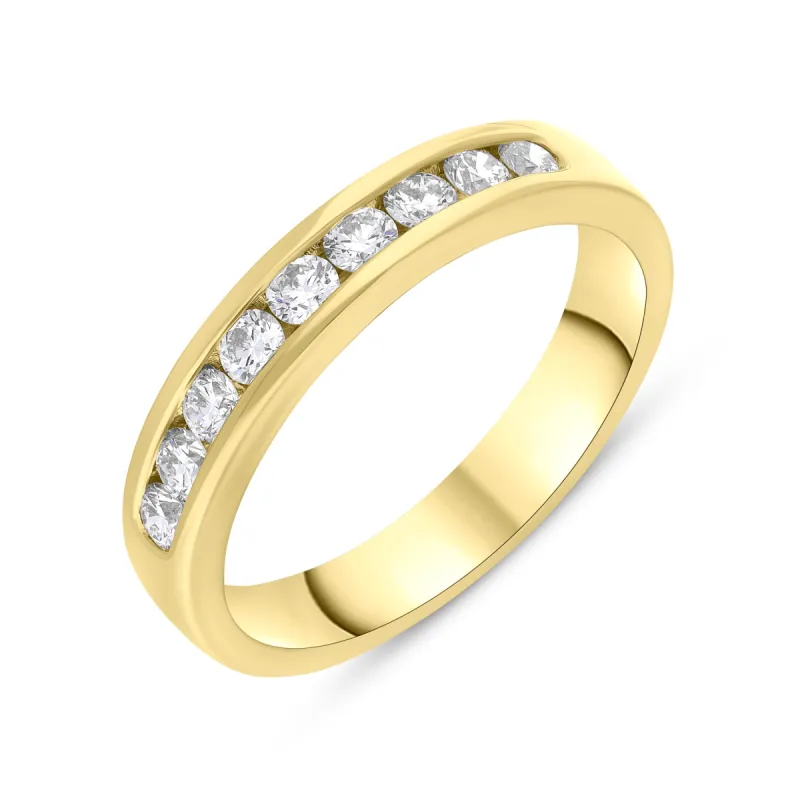 18ct Yellow Gold 0.51ct Diamond Channel Set Half Eternity Ring sold by C.W. Sellors