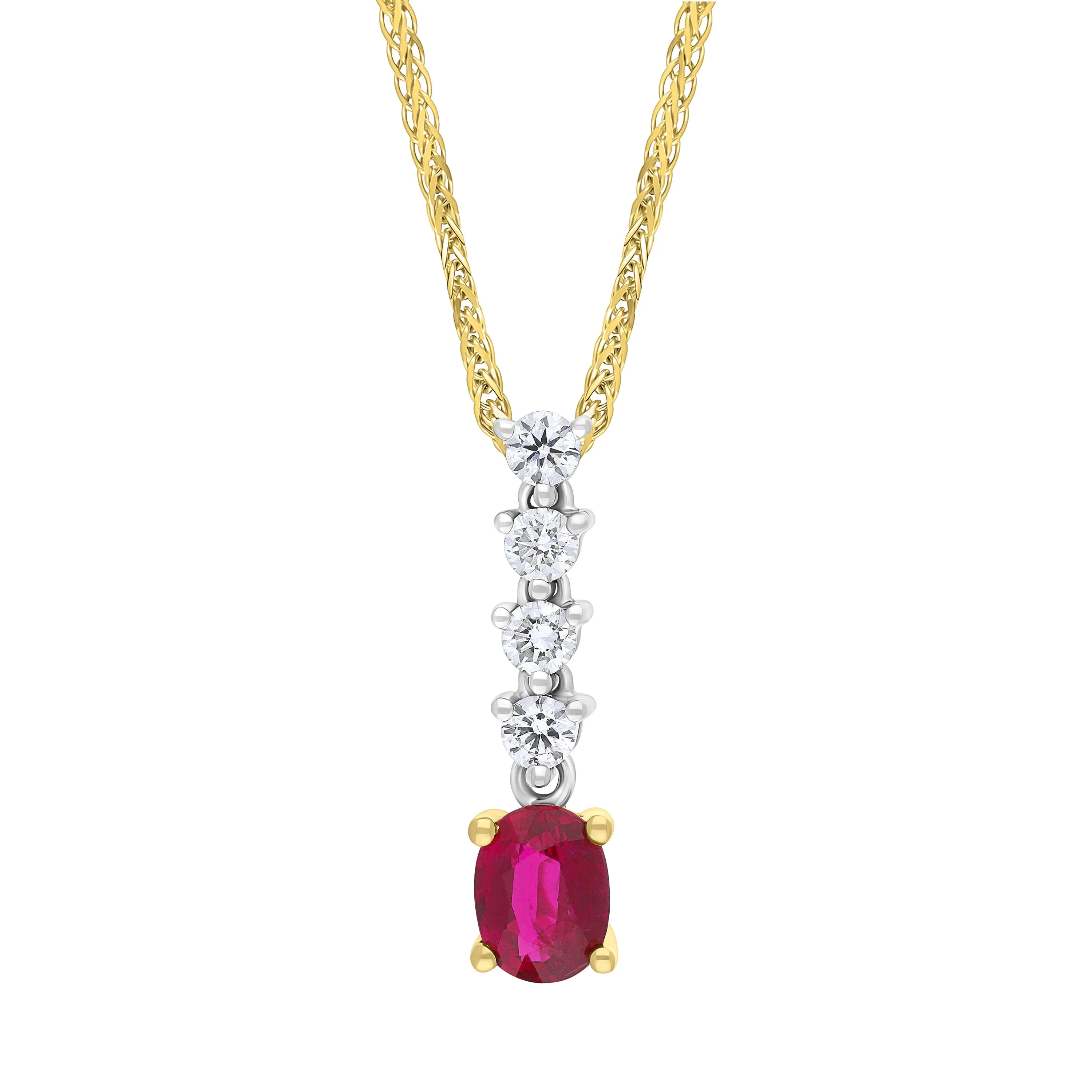 18ct Yellow Gold 0.46ct Ruby 0.27ct Diamond Necklace sold by C.W. Sellors