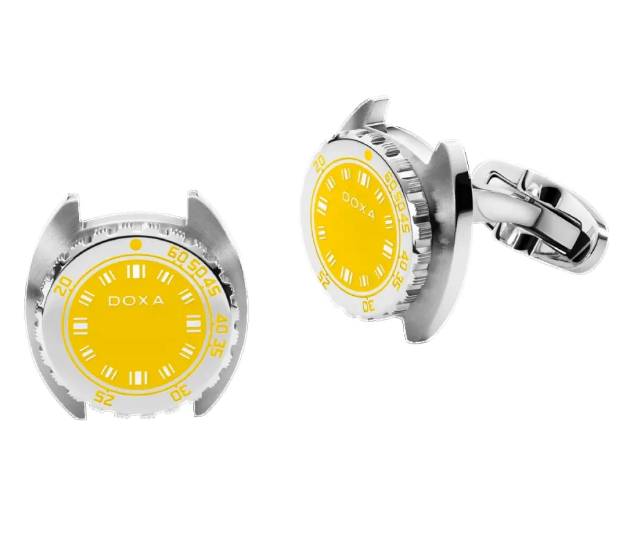 Doxa Cufflinks SUB Divingstar Yellow sold by C.W. Sellors
