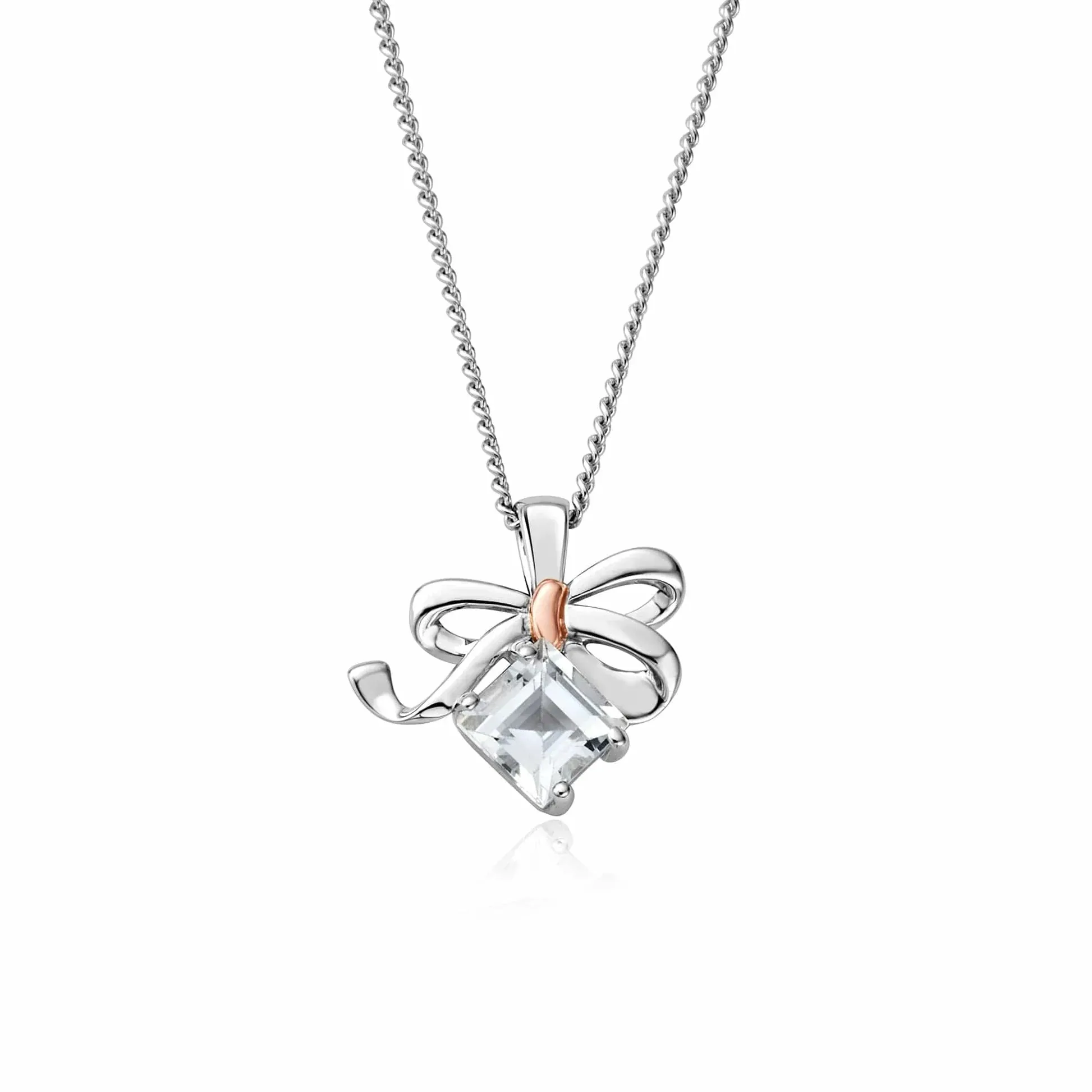 Clogau Sterling Silver Christmas Bow Necklace sold by C.W. Sellors