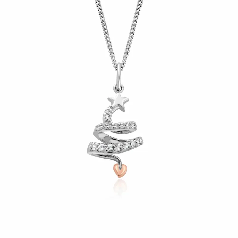 Clogau Sterling Silver Christmas Tree Necklace sold by C.W. Sellors