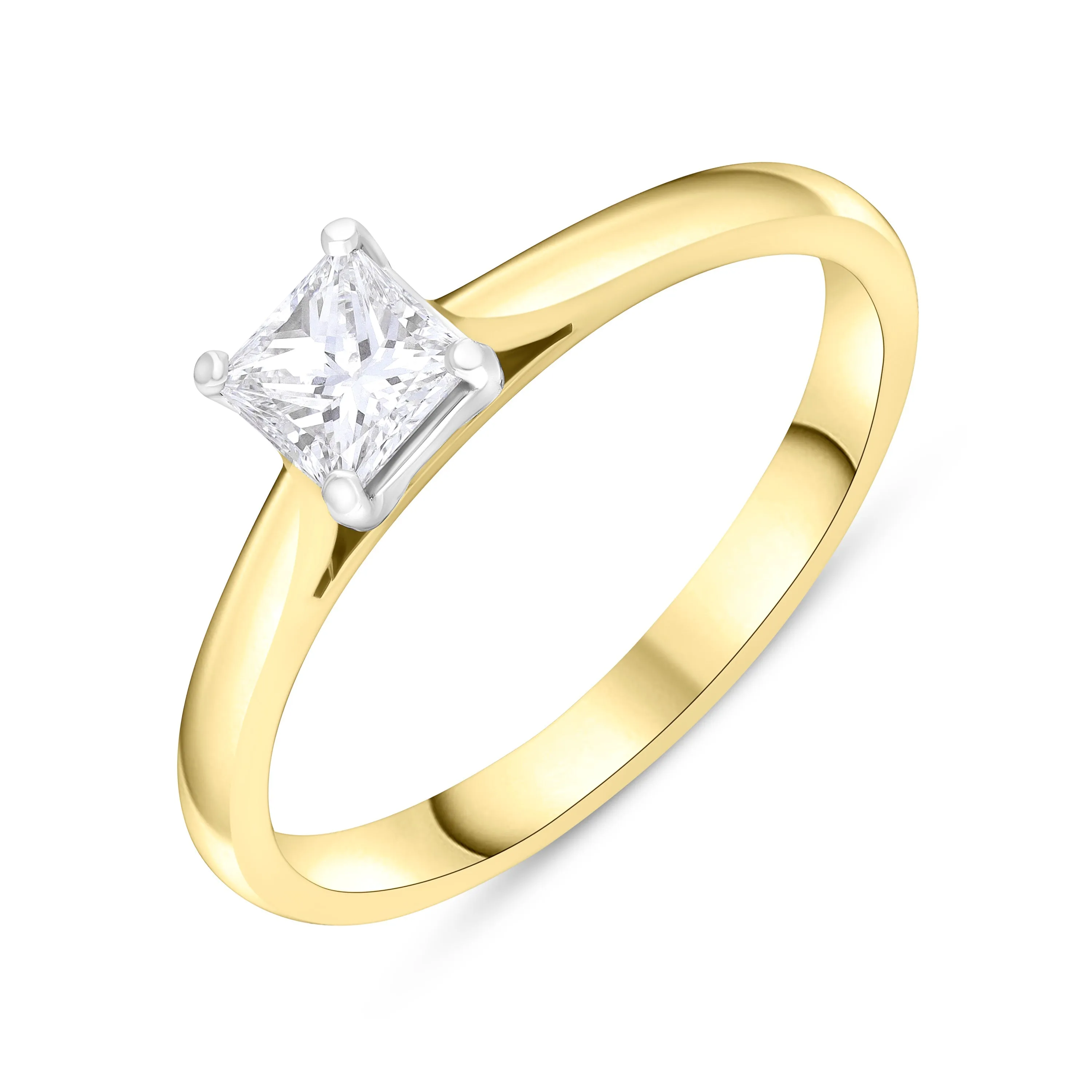 18ct Yellow Gold GIA Certified EVS1 0.40ct Diamond Princess Cut Solitaire Ring sold by C.W. Sellors