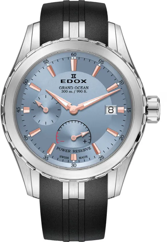 Edox Grand Ocean Power Reserve Small Second Watch made by Edox
