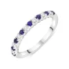 18ct White Gold 0.21ct Sapphire 0.14ct Diamond Castle Set Half Eternity Ring sold by C.W. Sellors
