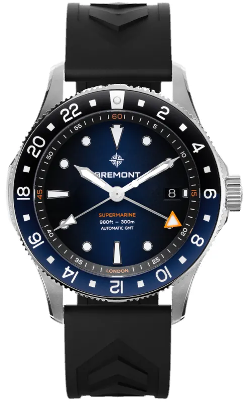 Bremont Supermarine 300M GMT Blue Black Rubber Limited Edition Watch sold by C.W. Sellors