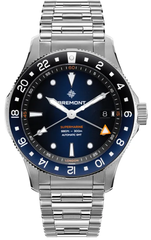Bremont Supermarine 300M GMT Blue Black Bracelet Limited Edition Watch sold by C.W. Sellors