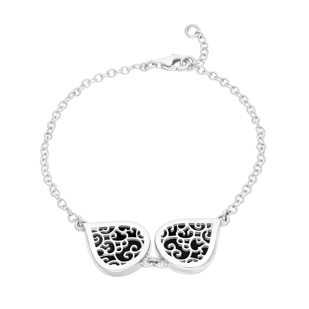 Sterling Silver Whitby Jet Flore Filigree Bracelet sold by C.W. Sellors product image thumbnail 2