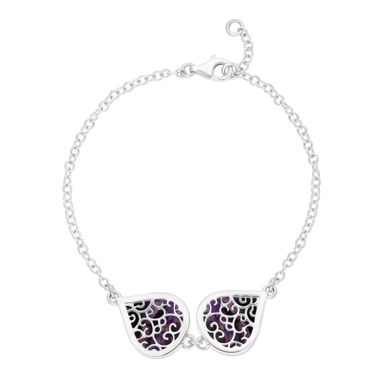 Sterling Silver Blue John Flore Filigree Bracelet sold by C.W. Sellors