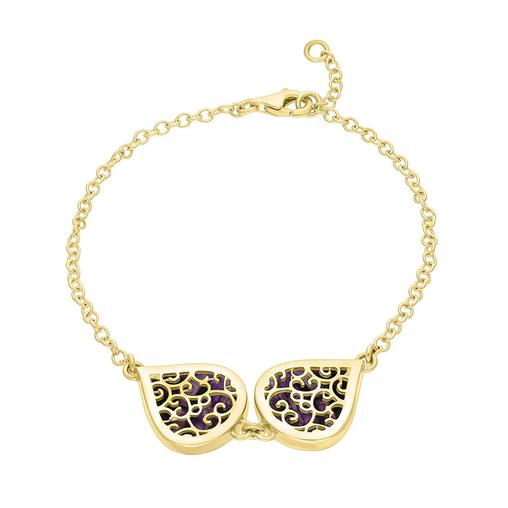 18ct Yellow Gold Blue John Flore Filigree Bracelet sold by C.W. Sellors product image thumbnail 2