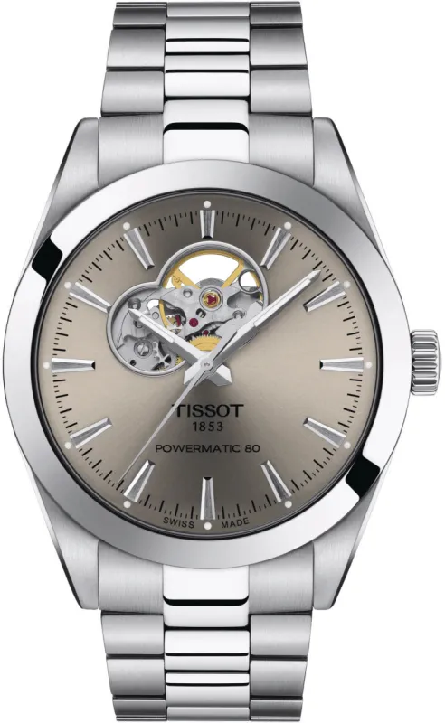 Tissot Gentleman Powermatic 80 Open Heart sold by C.W. Sellors