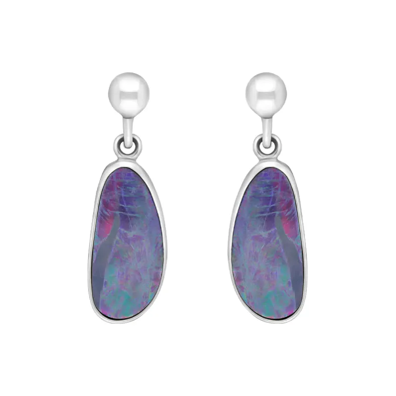 Sterling Silver Abstract Opal Doublet Drop Earrings D sold by C.W. Sellors