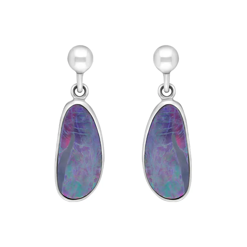 Sterling Silver Abstract Opal Doublet Drop Earrings D sold by C.W. Sellors