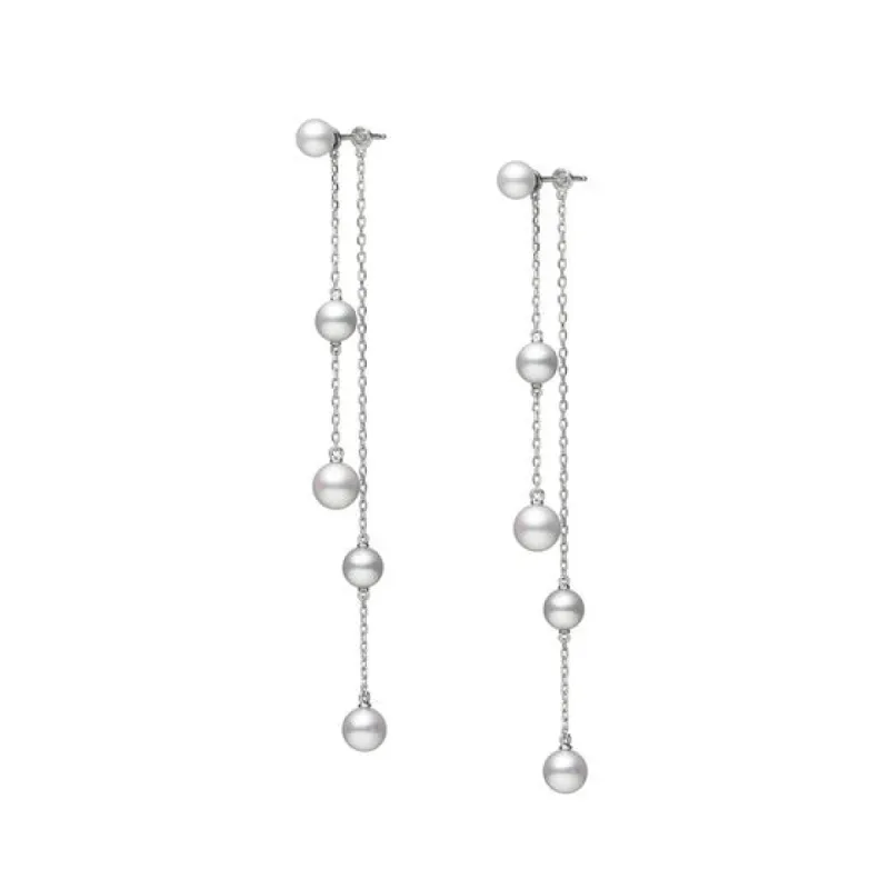 Mikimoto 18ct White Gold Convertible Akoya Cultured Pearl Drop Earrings sold by C.W. Sellors