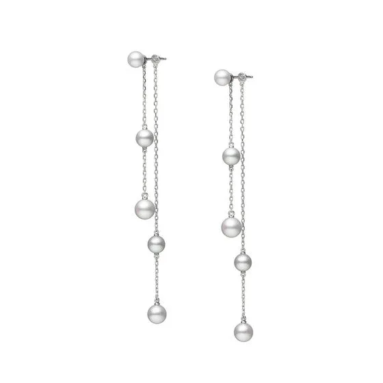 Mikimoto 18ct White Gold Convertible Akoya Cultured Pearl Drop Earrings sold by C.W. Sellors