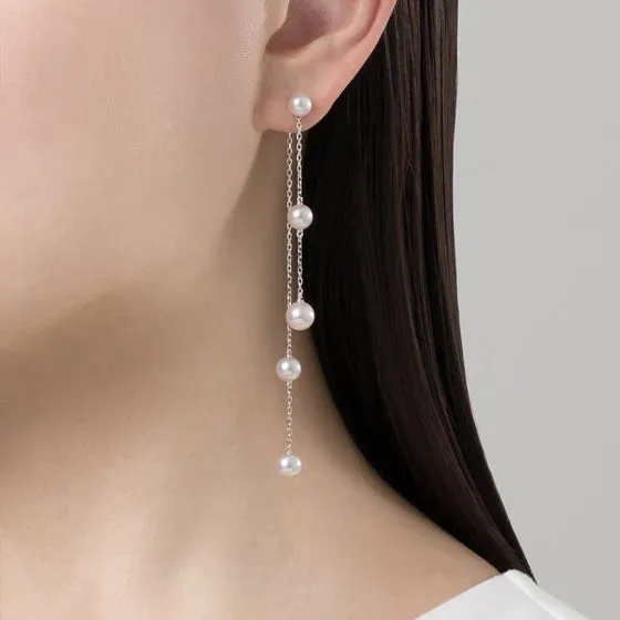Mikimoto 18ct White Gold Convertible Akoya Cultured Pearl Drop Earrings sold by C.W. Sellors product image thumbnail 2