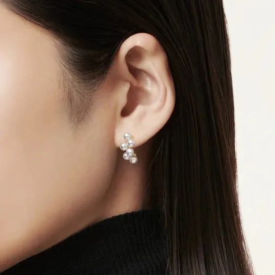 Mikimoto 18ct Yellow Gold Akoya Cultured Pearl Cluster Earrings sold by C.W. Sellors product image thumbnail 2