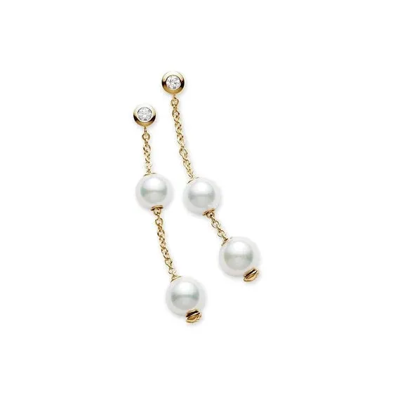 Mikimoto Pearls in Motion 18ct Yellow Gold Akoya Cultured Pearl Earrings sold by C.W. Sellors