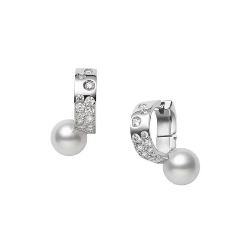 Mikimoto Universe Elements 18ct White Gold Akoya Cultured Pearl Earrings sold by C.W. Sellors