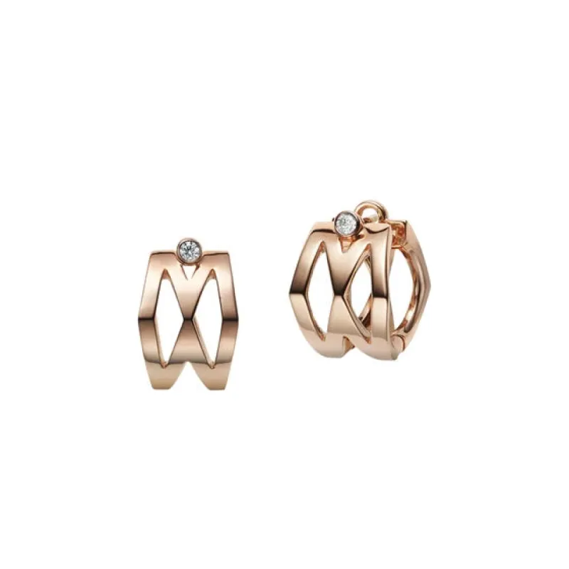 Mikimoto M Signature 18ct Rose Gold Akoya Cultured Pearl Earrings sold by C.W. Sellors