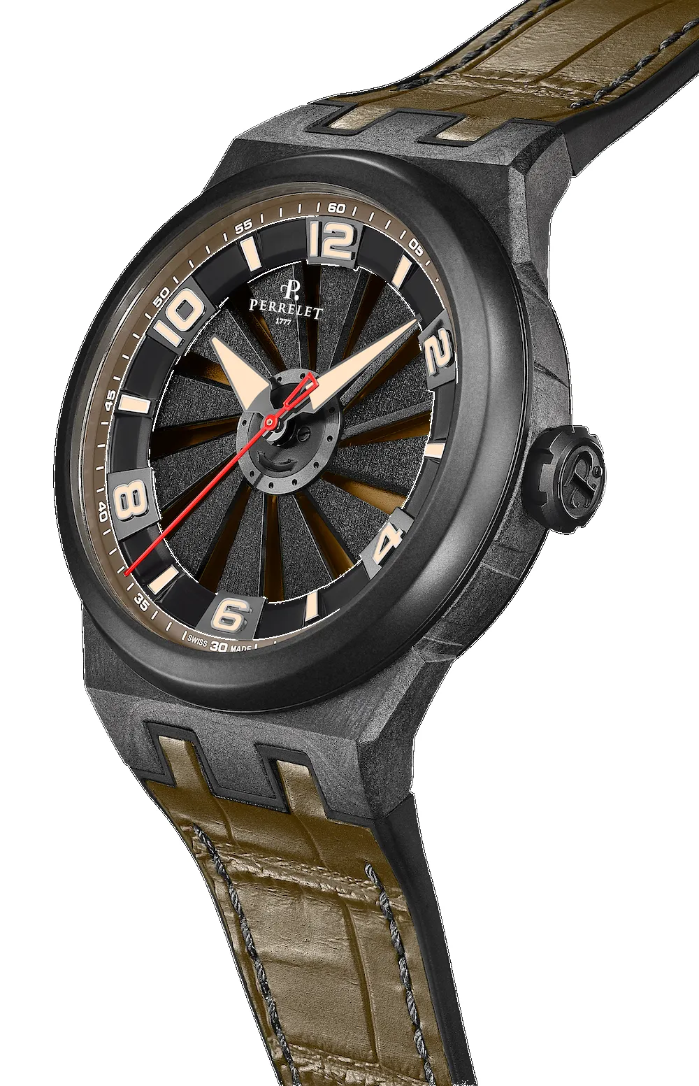 Perrelet Turbine Carbon Khaki Watch sold by C.W. Sellors product image thumbnail 3