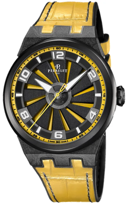 Perrelet Turbine Carbon Yellow Watch sold by C.W. Sellors