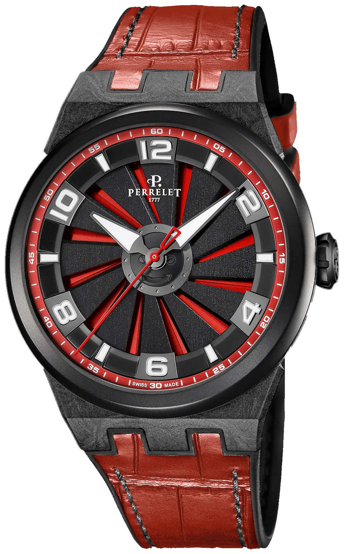 Perrelet Turbine Carbon Red Watch sold by C.W. Sellors