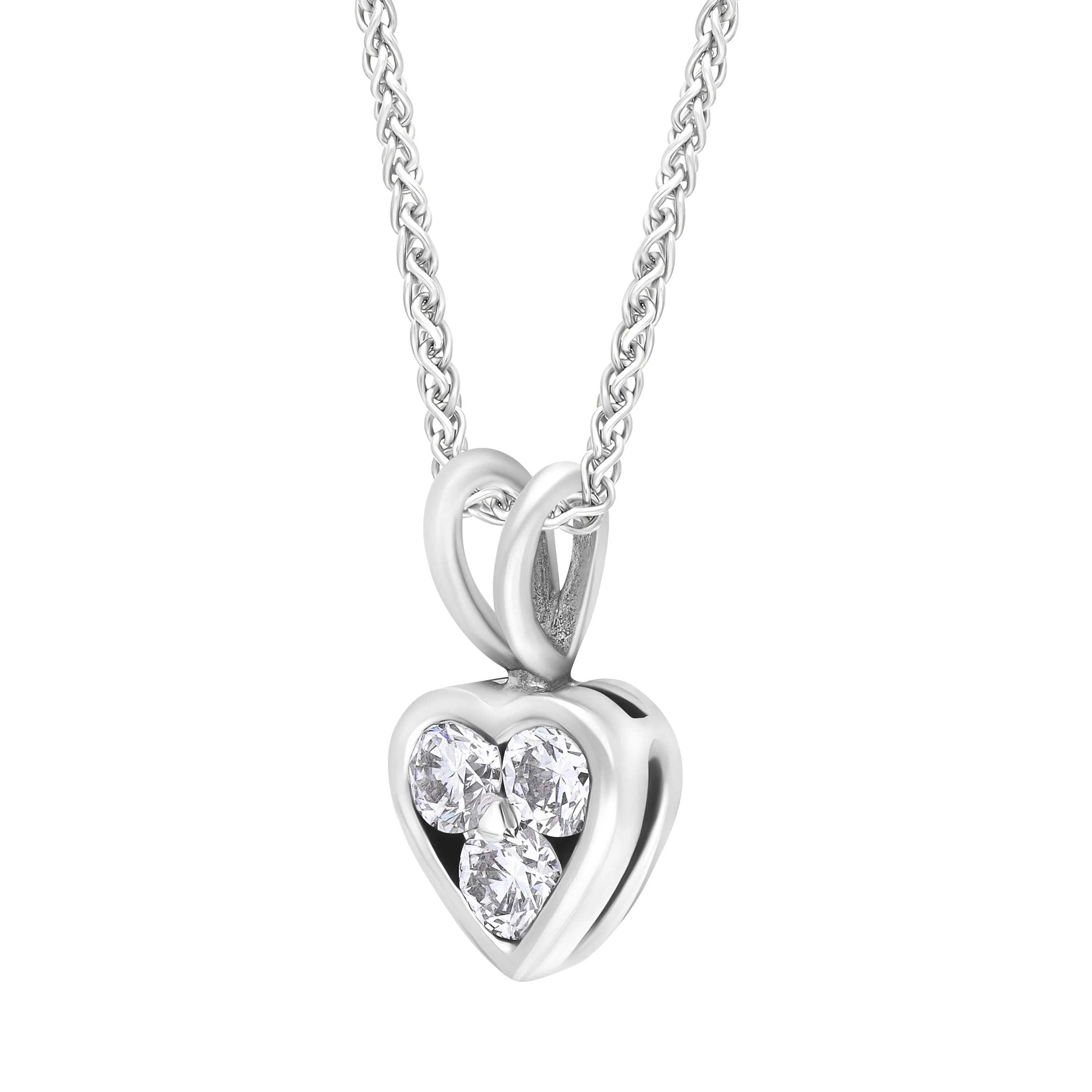 18ct White Gold 0.21ct Diamond Heart Necklace sold by C.W. Sellors product image thumbnail 2