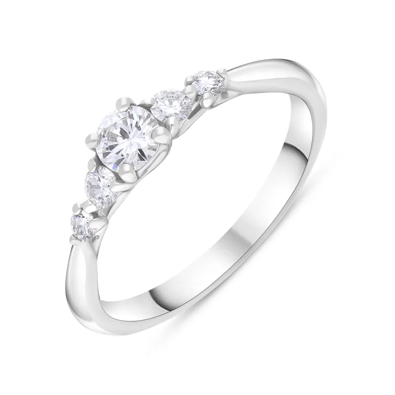 Platinum 0.44ct Diamond GIA Certified 5 Stone Ring sold by C.W. Sellors